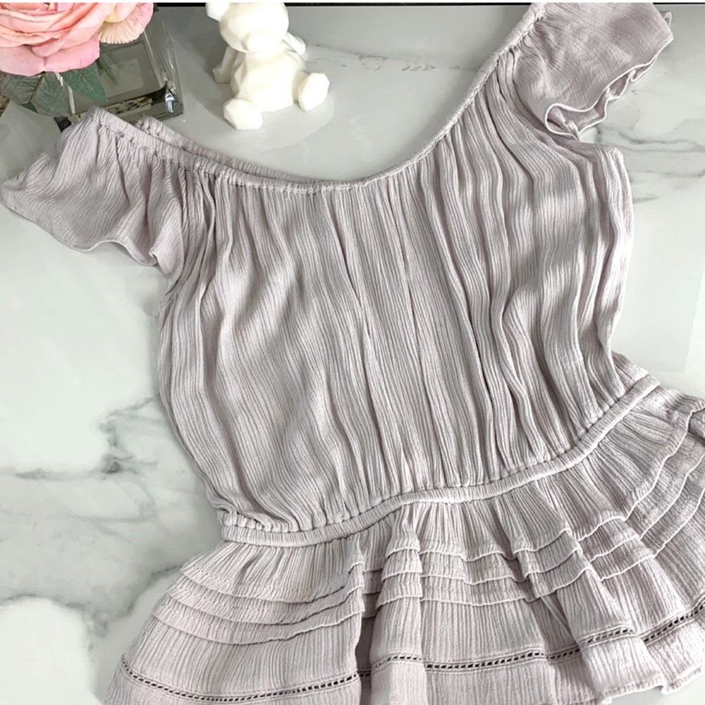 Talula Off the Shoulder Peplum Frill Top
